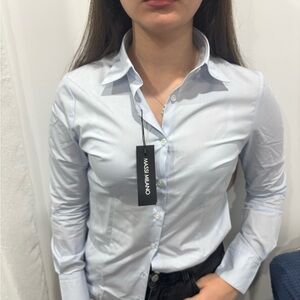 Massi Milano Women's Light Blue Button Down Shirt